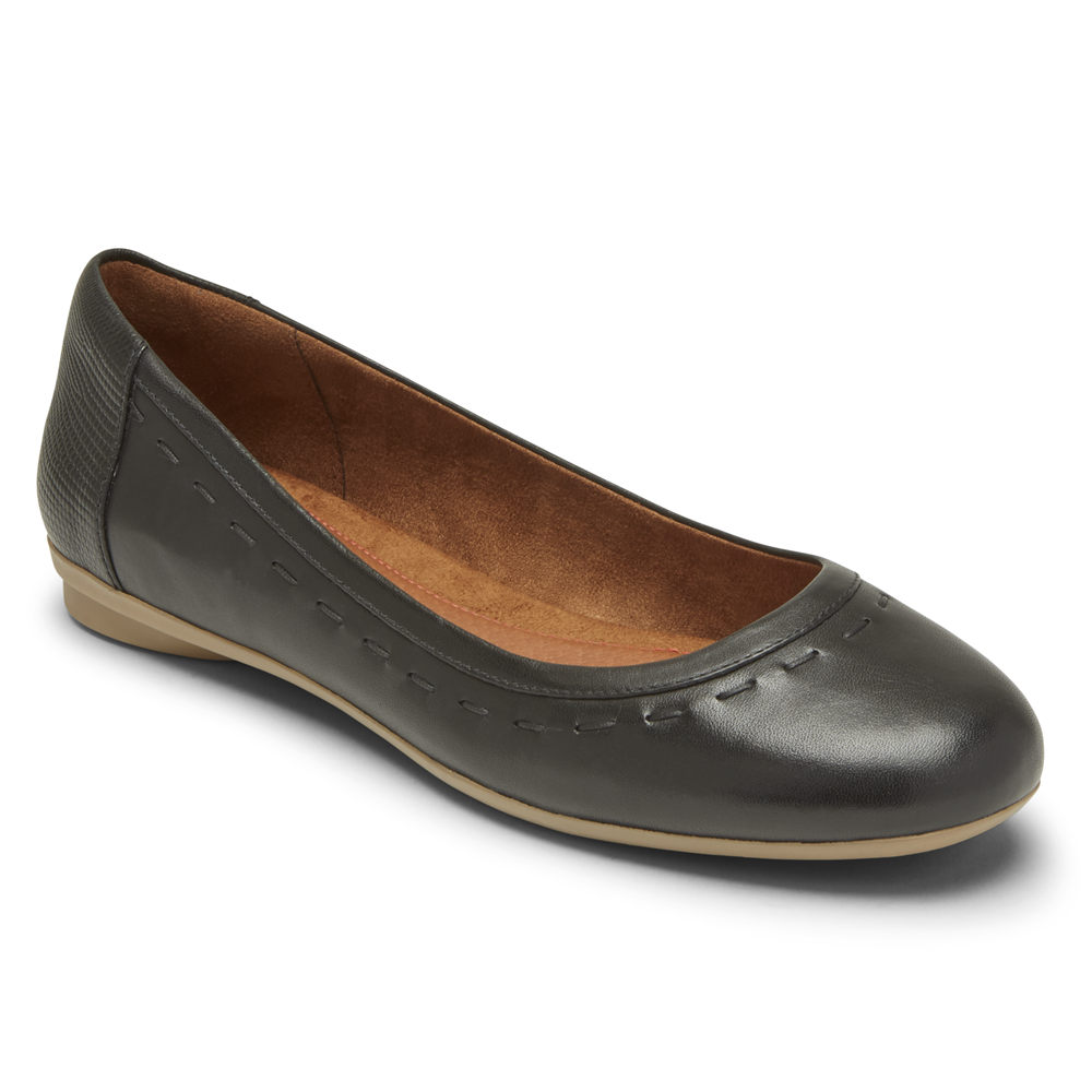 Rockport Womens Flats Black - Cobb Hill Maiika Ballet - UK 218-IPMQZT